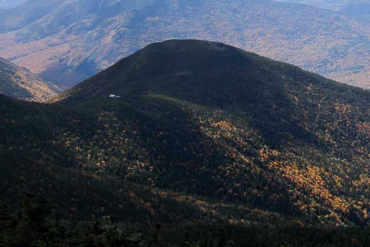 Galehead Hut and valley seen from the Galehead Mountain outlook