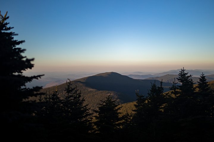 Forest path along Middle Carter Mountain crest toward Carter Dome