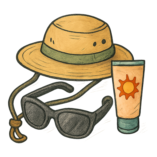 Sun & Eye Protection gear illustration