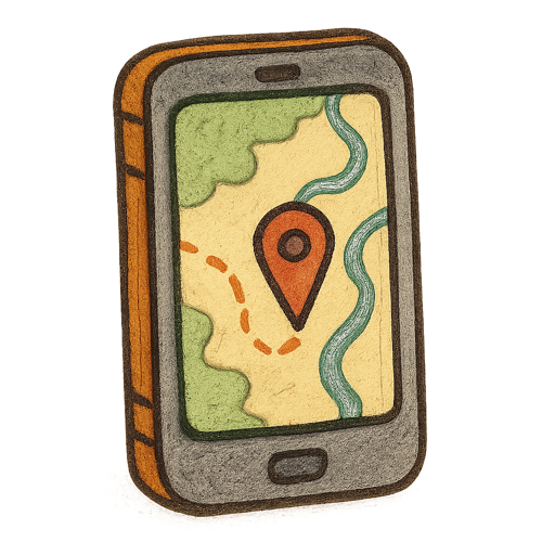Smartphone with Offline Maps gear illustration