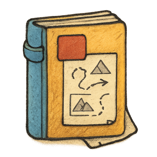 Route Cue Sheet / Guidebook gear illustration